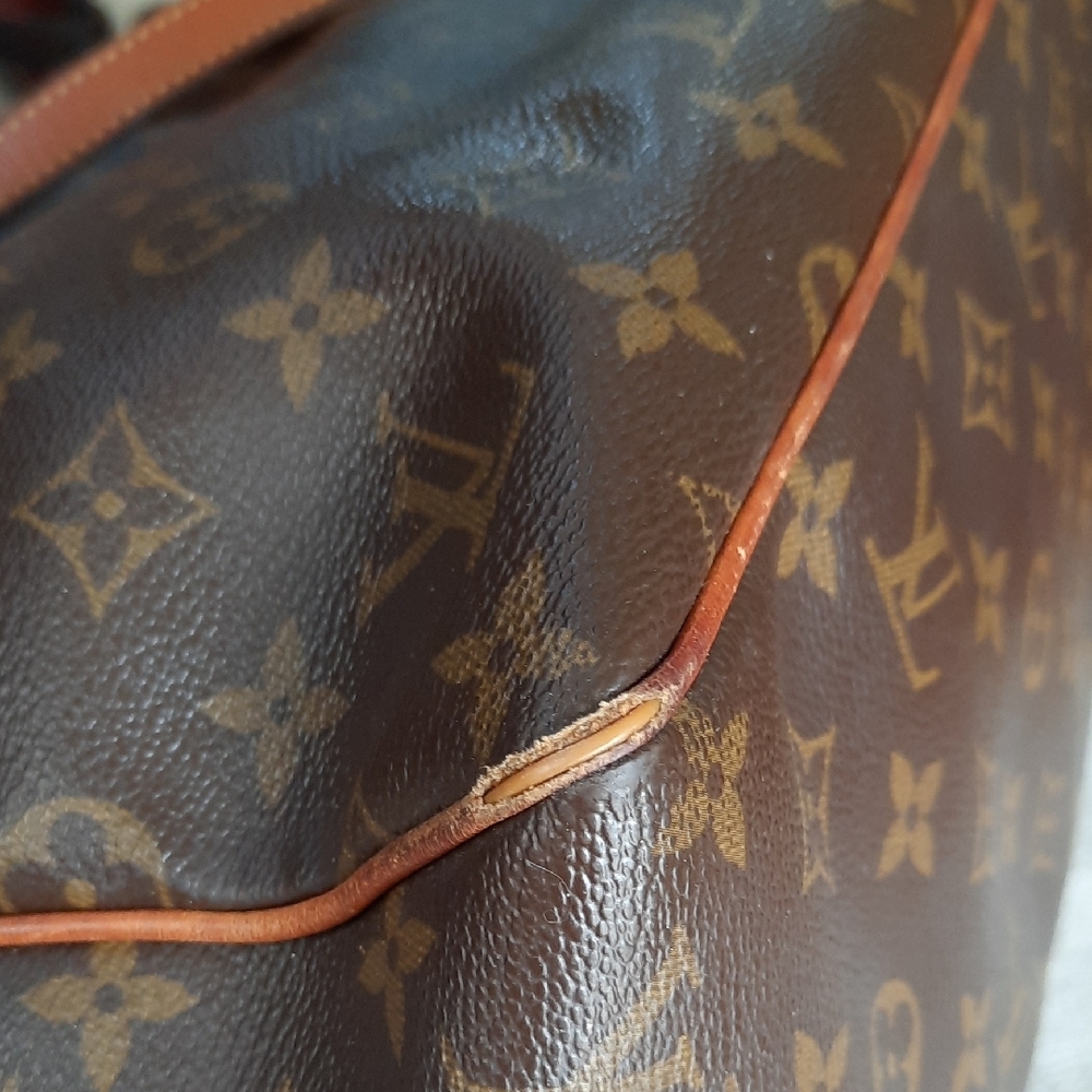 Louis Vuitton Brown Monogram Canvas Shoulder Tote with Leather Trim - Picture 7 of 16